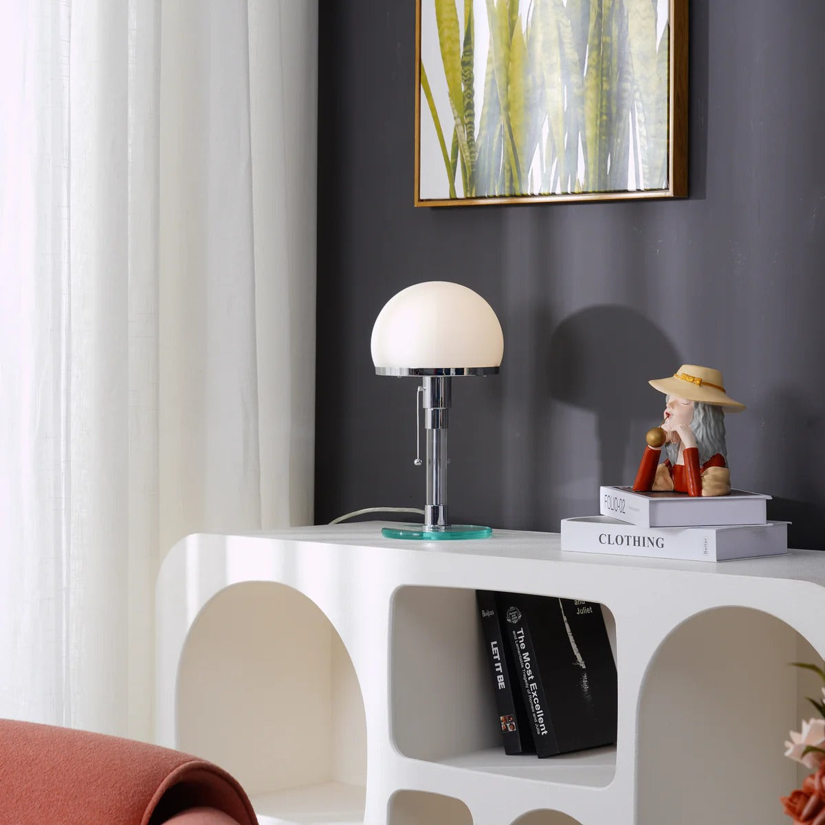 Hemispherical Chrome Table Lamp - Lumpaz