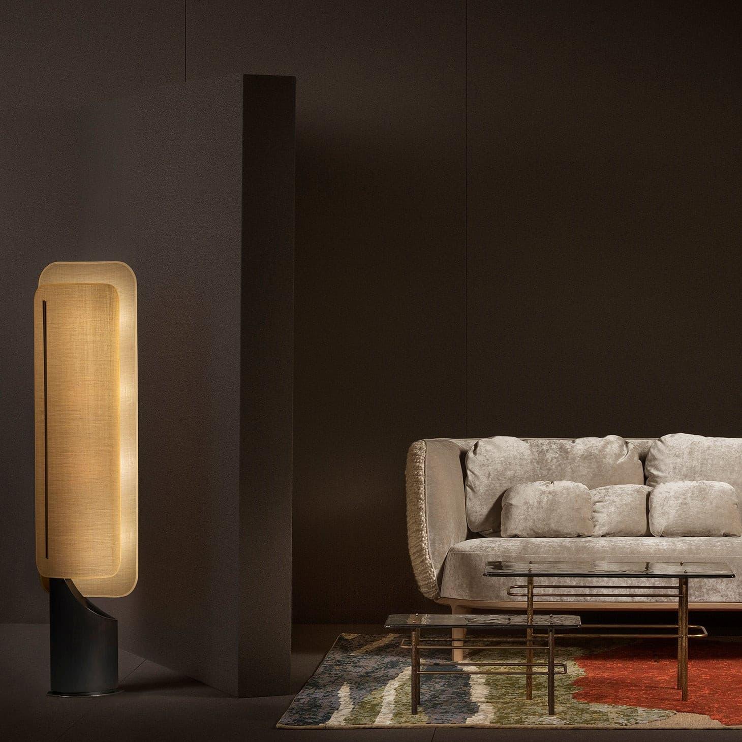 Barrier Linen Floor Lamp - Lumpaz