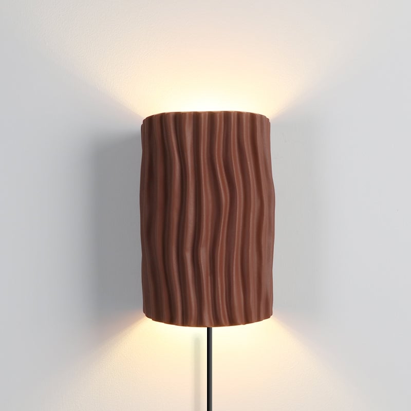 Pleated Resin Plug In Wall Lamp - Lumpaz
