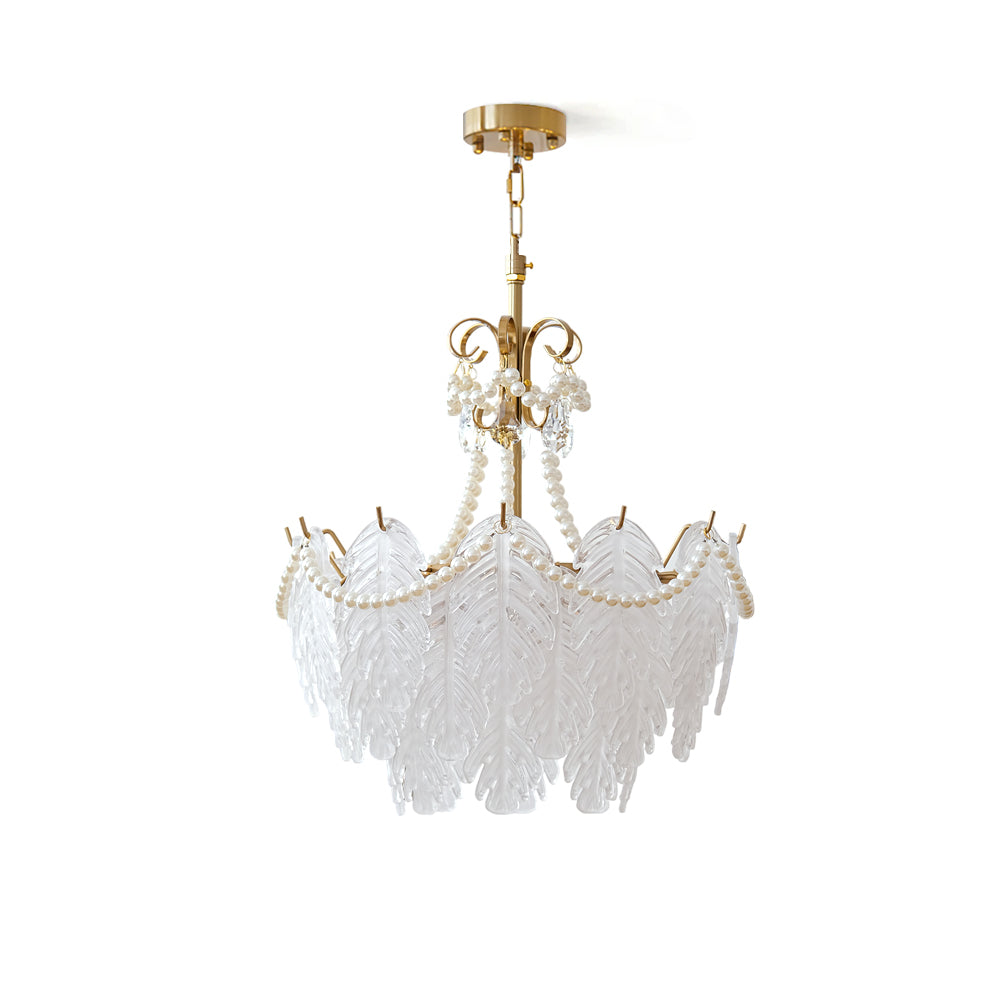Feather Glass Chandelier - Lumpaz