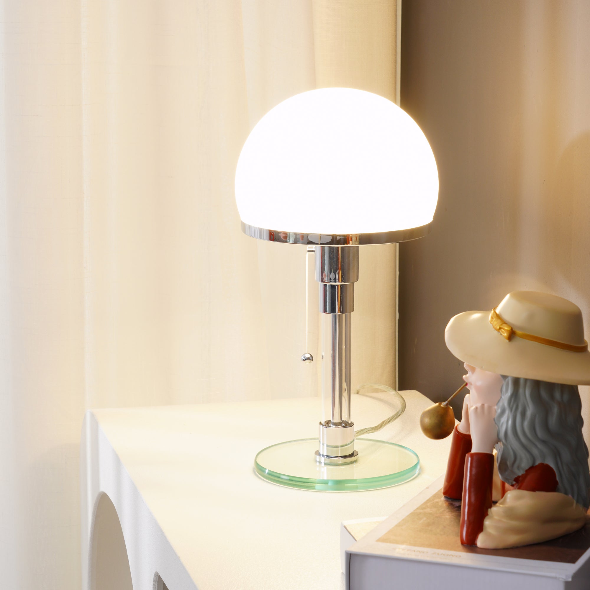 Hemispherical Chrome Table Lamp - Lumpaz
