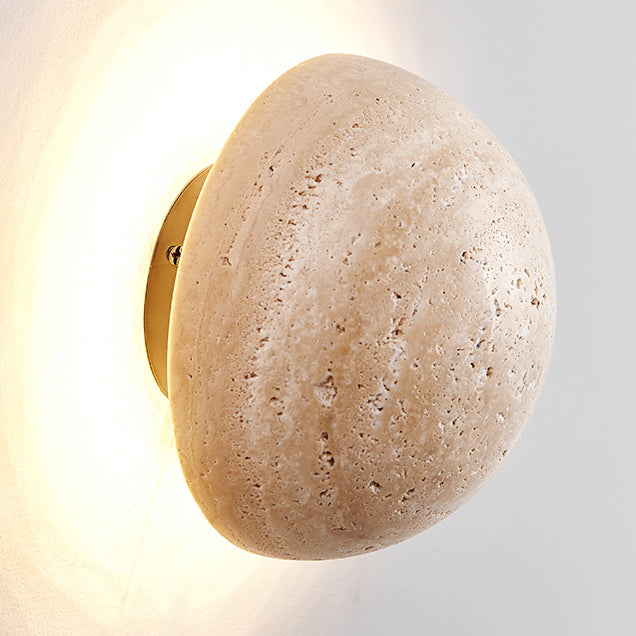 Round Travertine Wall Lamp - Lumpaz