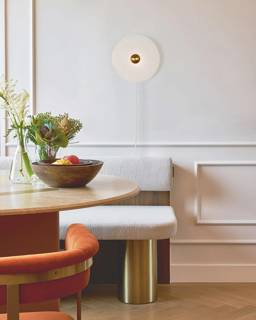 Round Alabaster Plug In Wall Lamp - Lumpaz