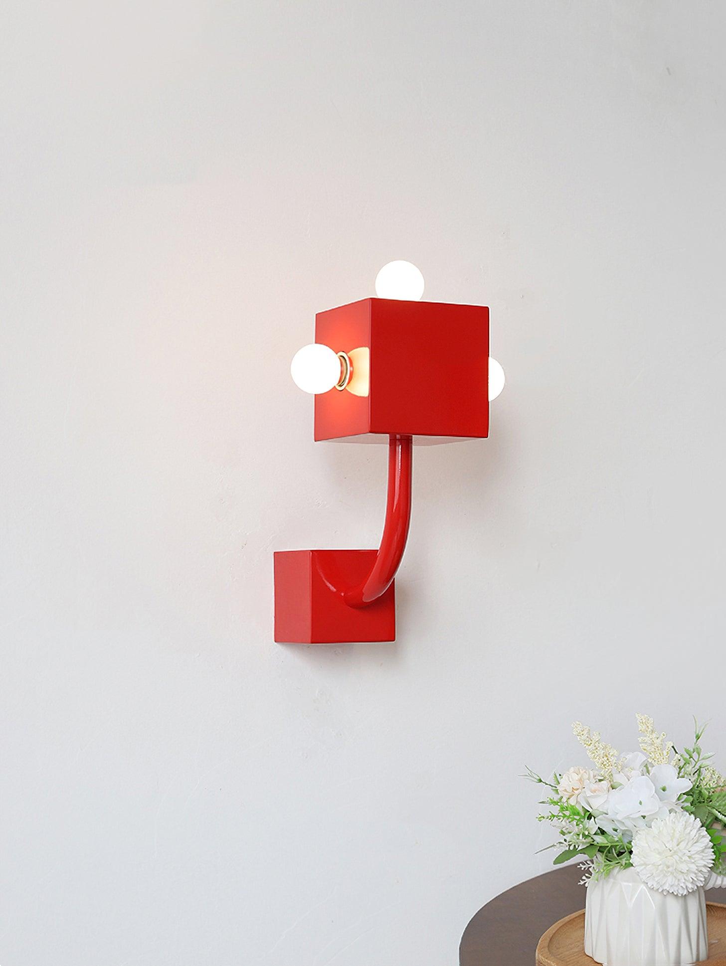 Red Cube Wall Lamp - Lumpaz