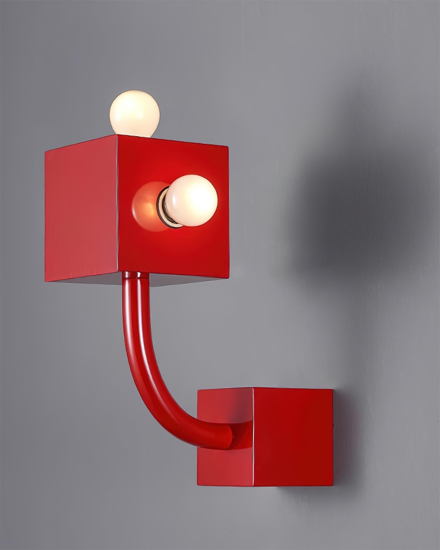 Red Cube Wall Lamp - Lumpaz