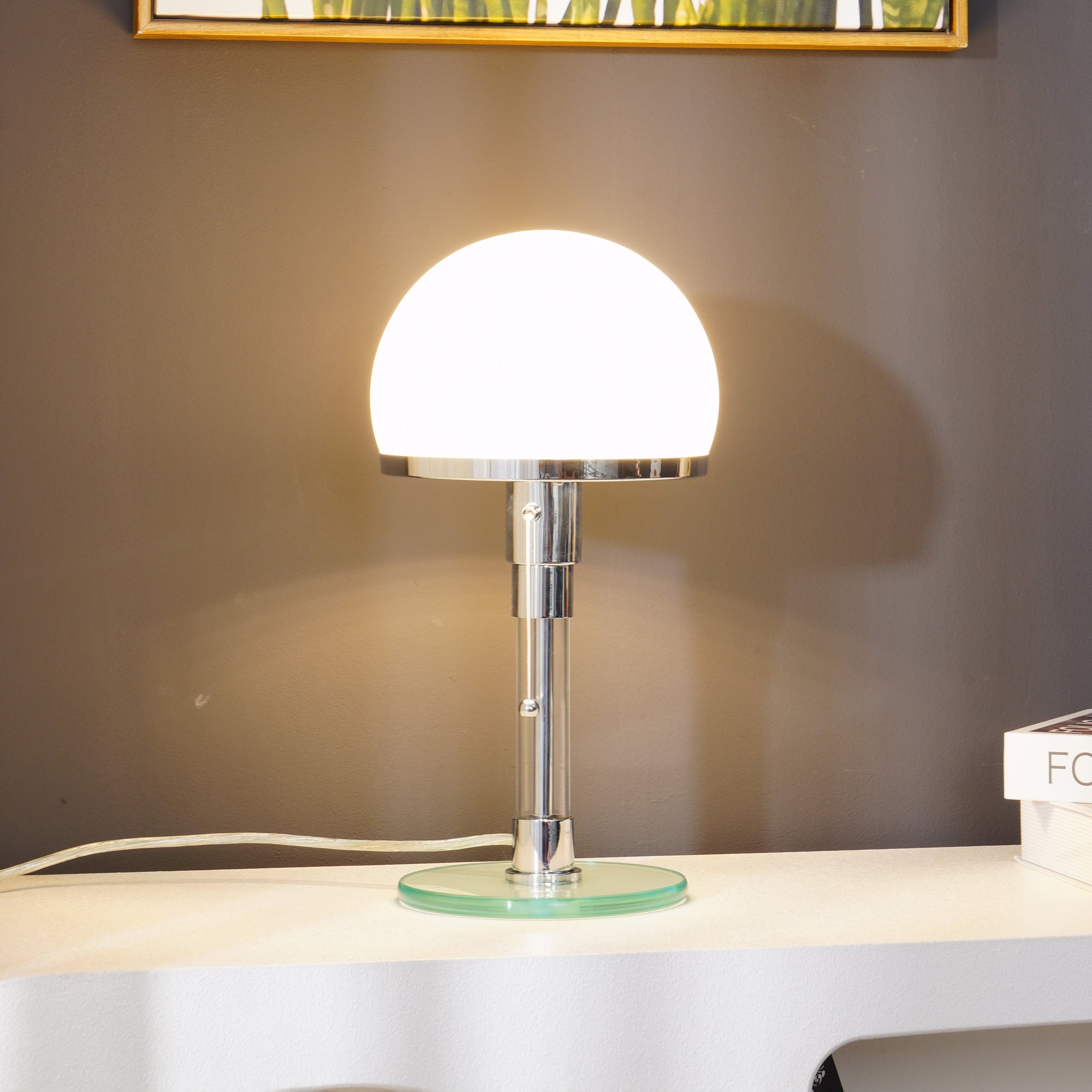 Hemispherical Chrome Table Lamp - Lumpaz