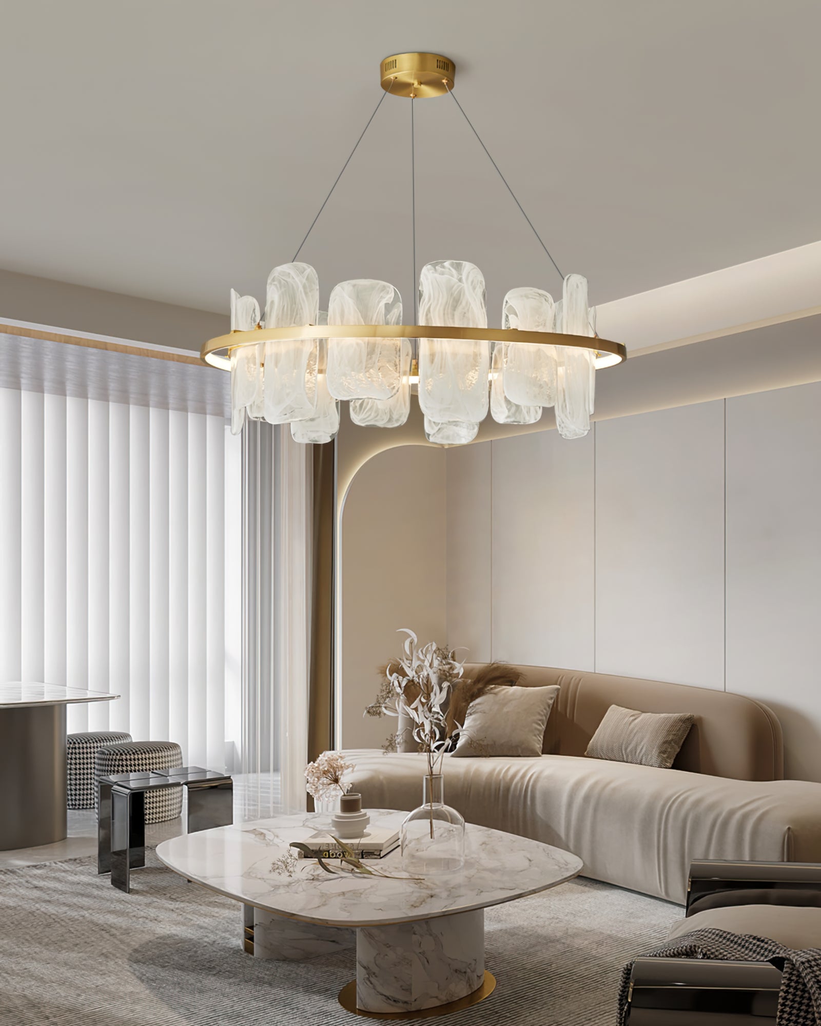 Mille Round Glass Chandelier - Lumpaz
