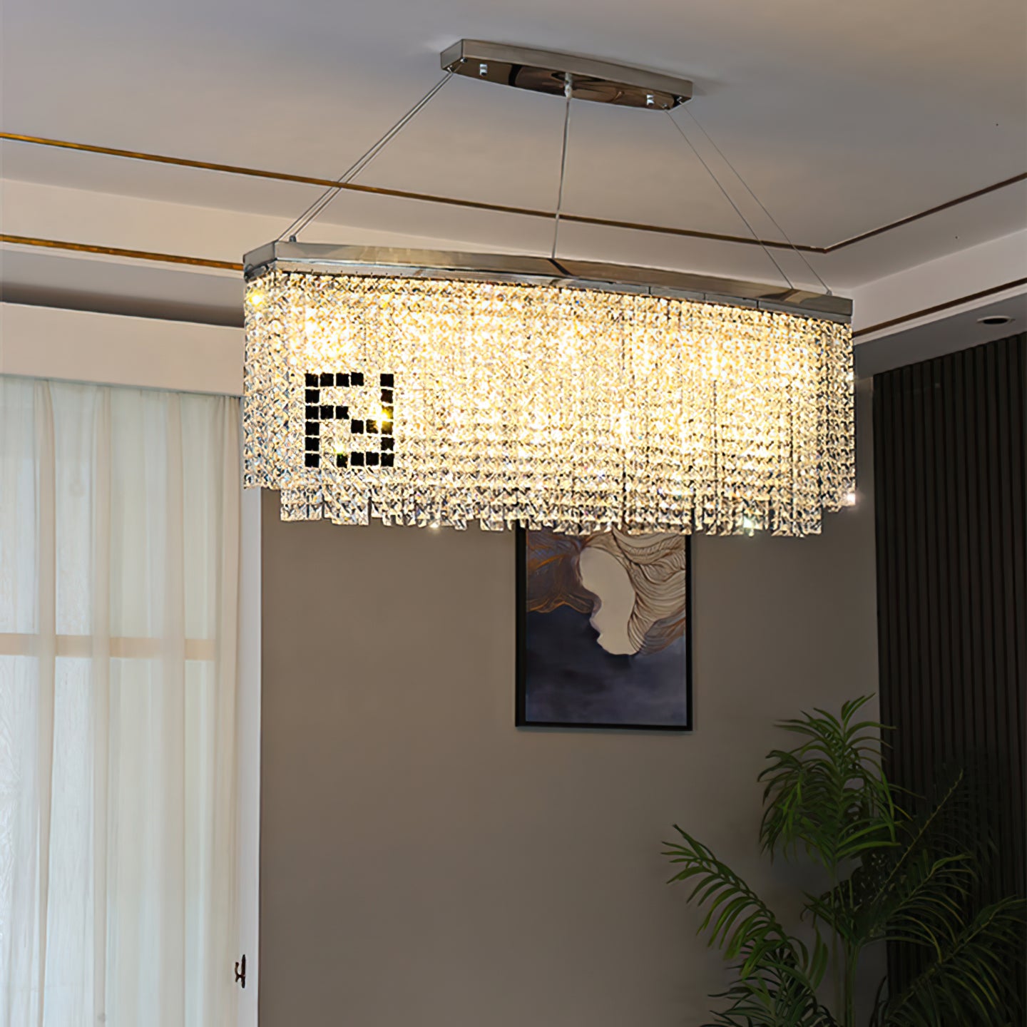 Liliana Rectangle Crystal Chandelier - Lumpaz