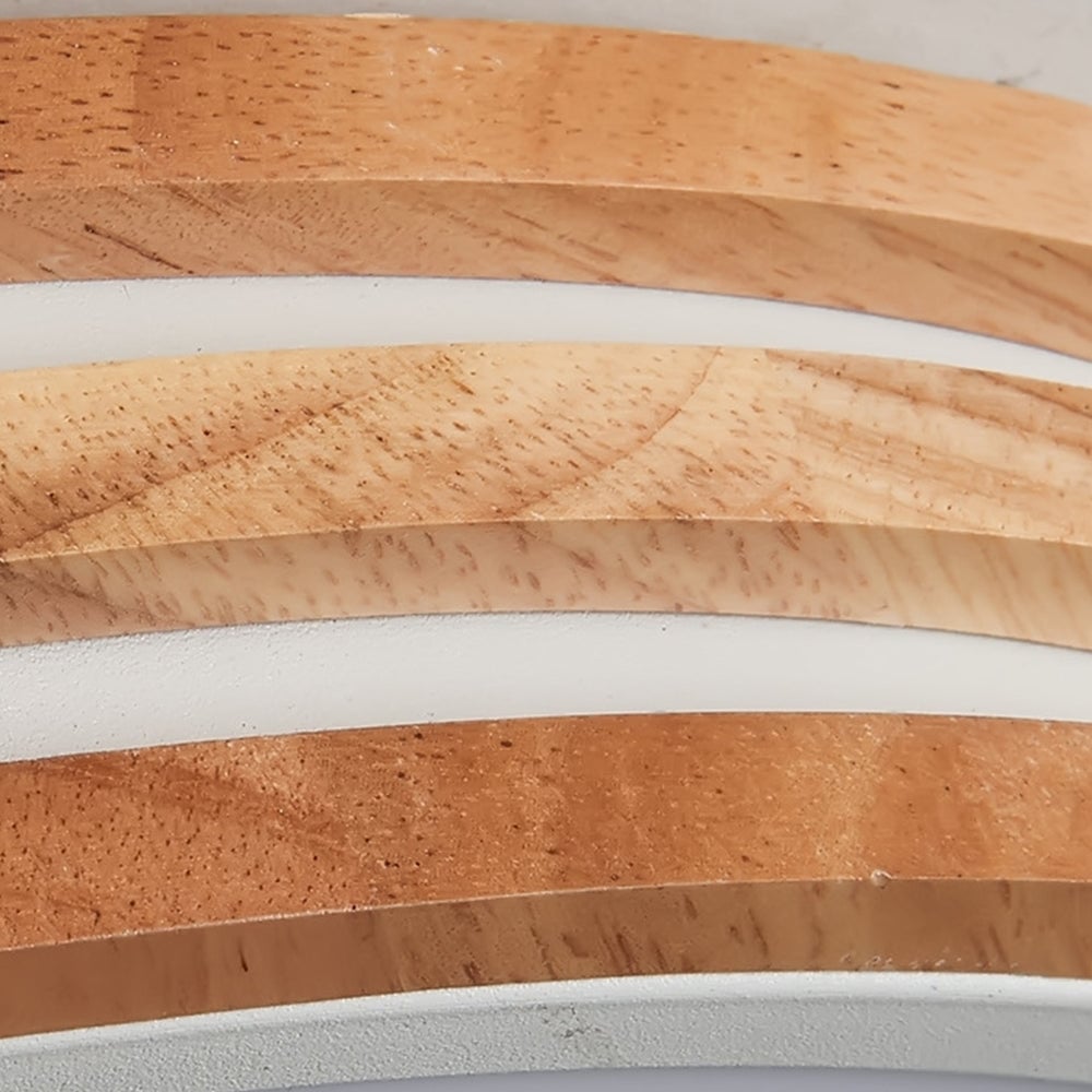 Round LED Dimmable Wood Ceiling Lamp - Lumpaz