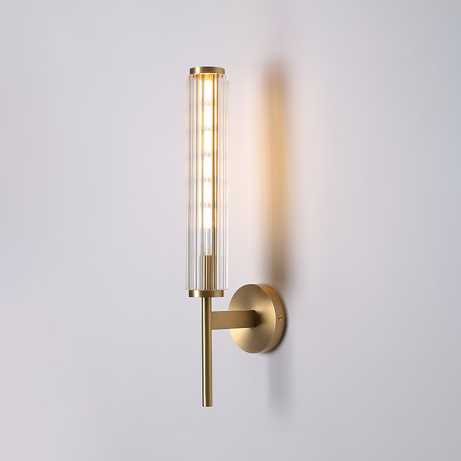 Glass Linear Brass Wall Light - Lumpaz