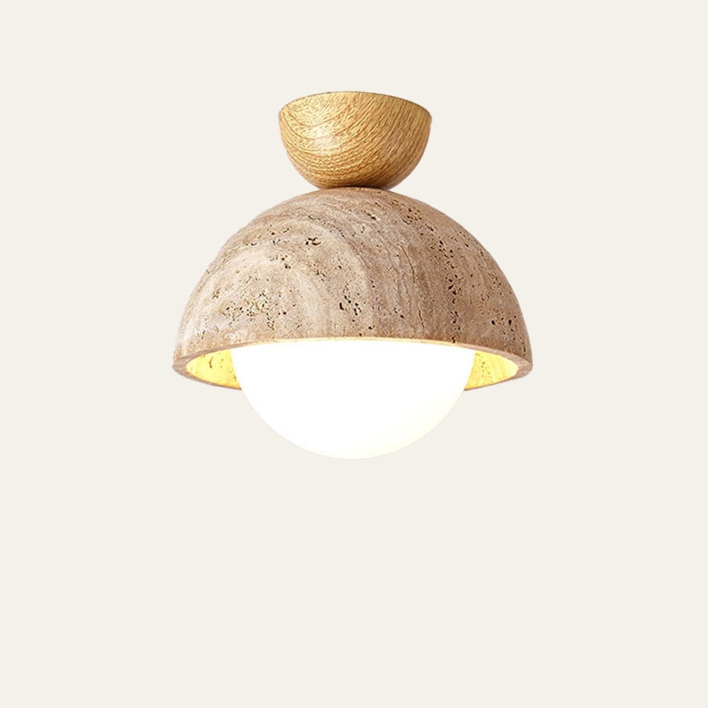 Retro Stone Industrial Yellow Ceiling Light - Lumpaz