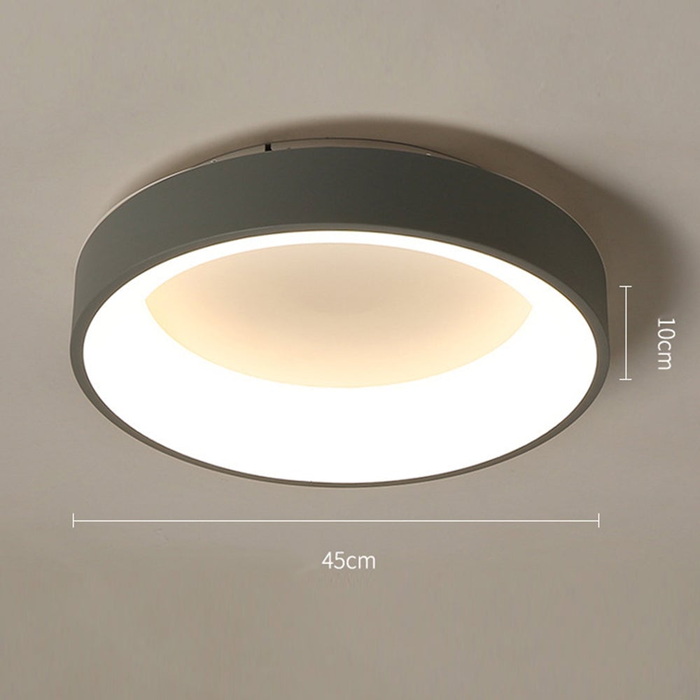 Scandinavian Grey Round LED Ceiling Light - Lumpaz