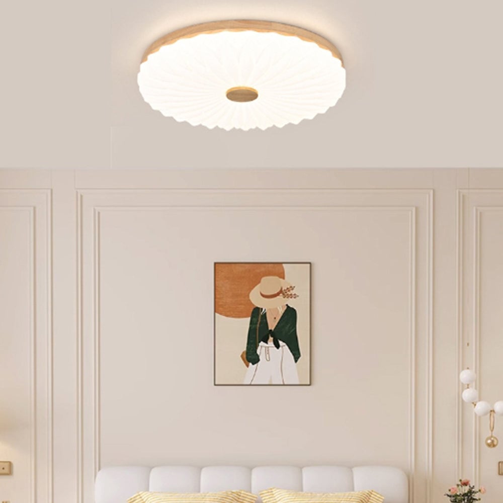 Vintage White Round LED Ceiling Light - Lumpaz