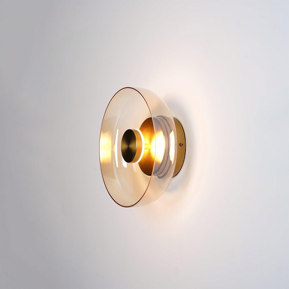 Modern Clear Round LED Glass Wall Sconce - Lumpaz