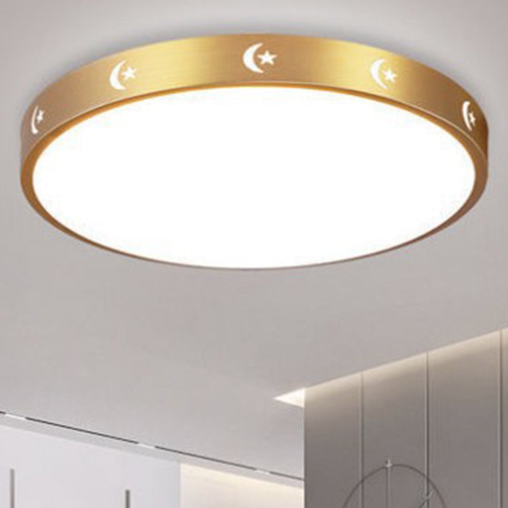 Gold Vintage Round Flush Mount Ceiling Light - Lumpaz