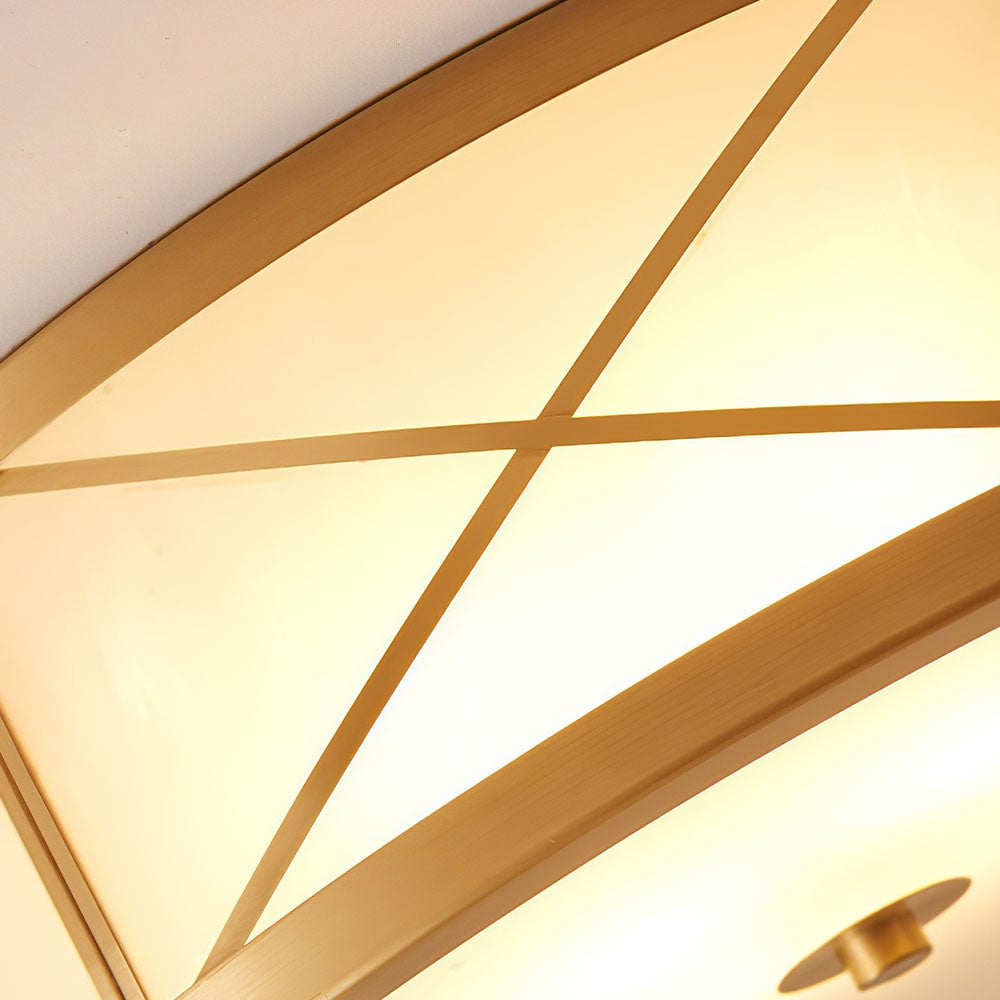 Antique Geometry Glass Drum Ceiling Light - Lumpaz