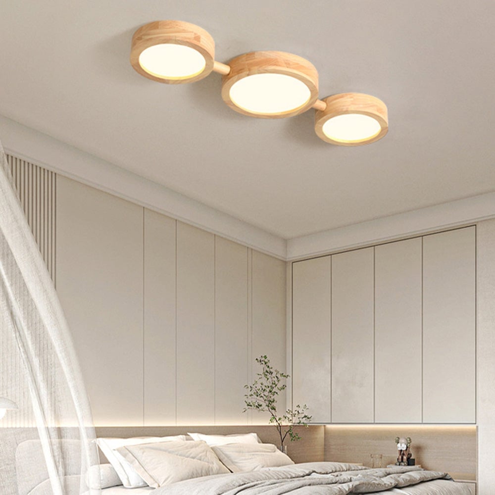 Multi-Heads Wood Retro LED Ceiling Light - Lumpaz