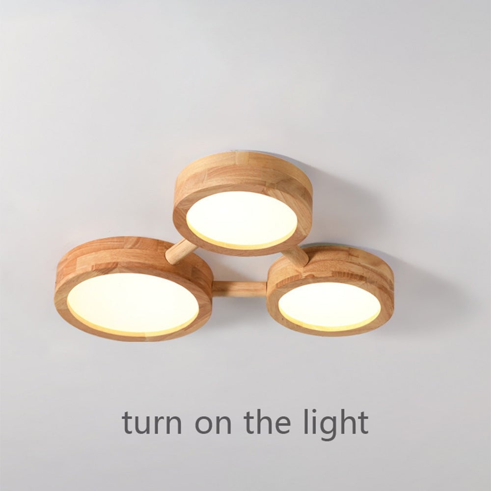 Multi-Heads Wood Retro LED Ceiling Light - Lumpaz