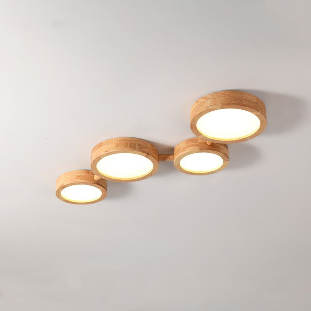Multi-Heads Wood Retro LED Ceiling Light - Lumpaz