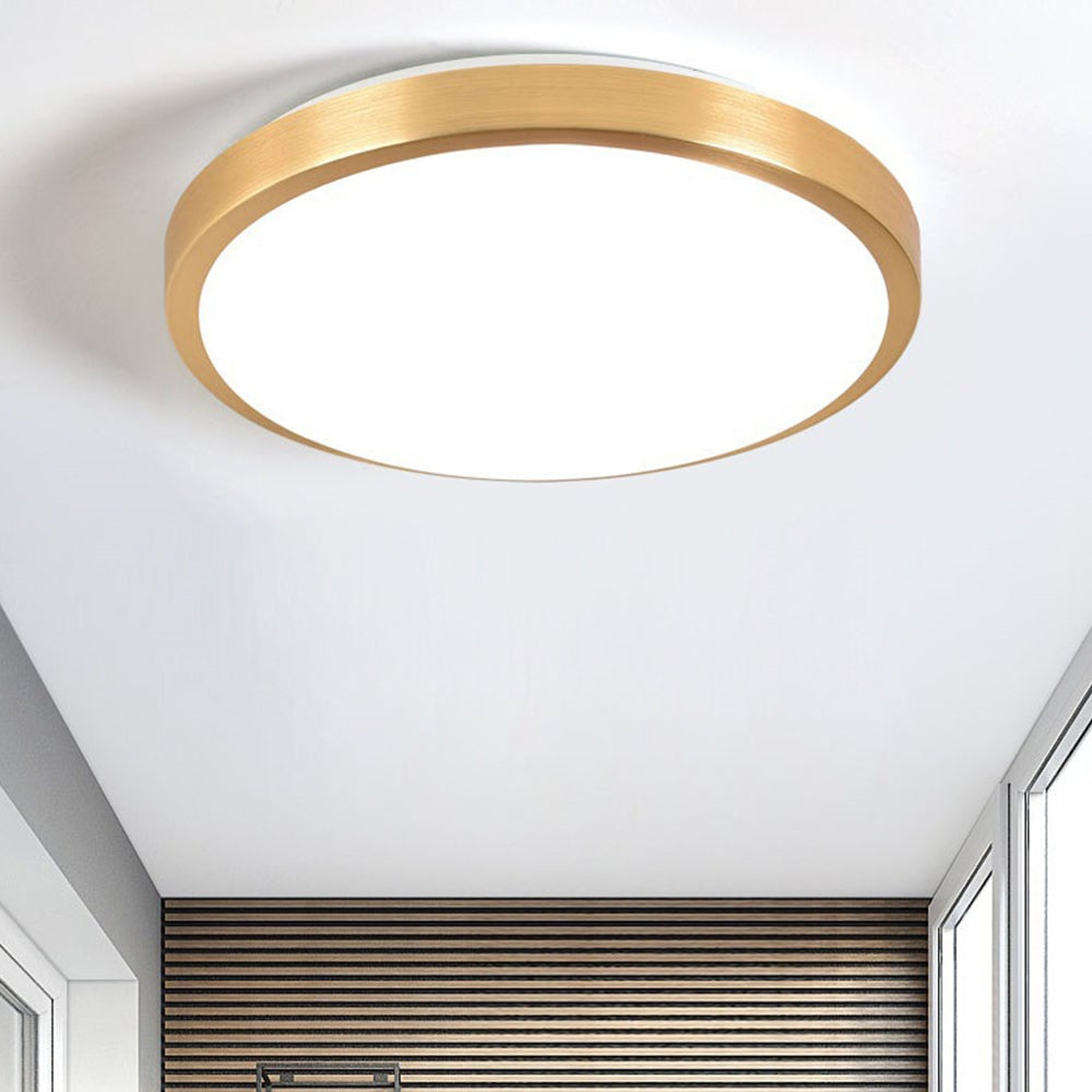 Gold Vintage Round Flush Mount Ceiling Light - Lumpaz
