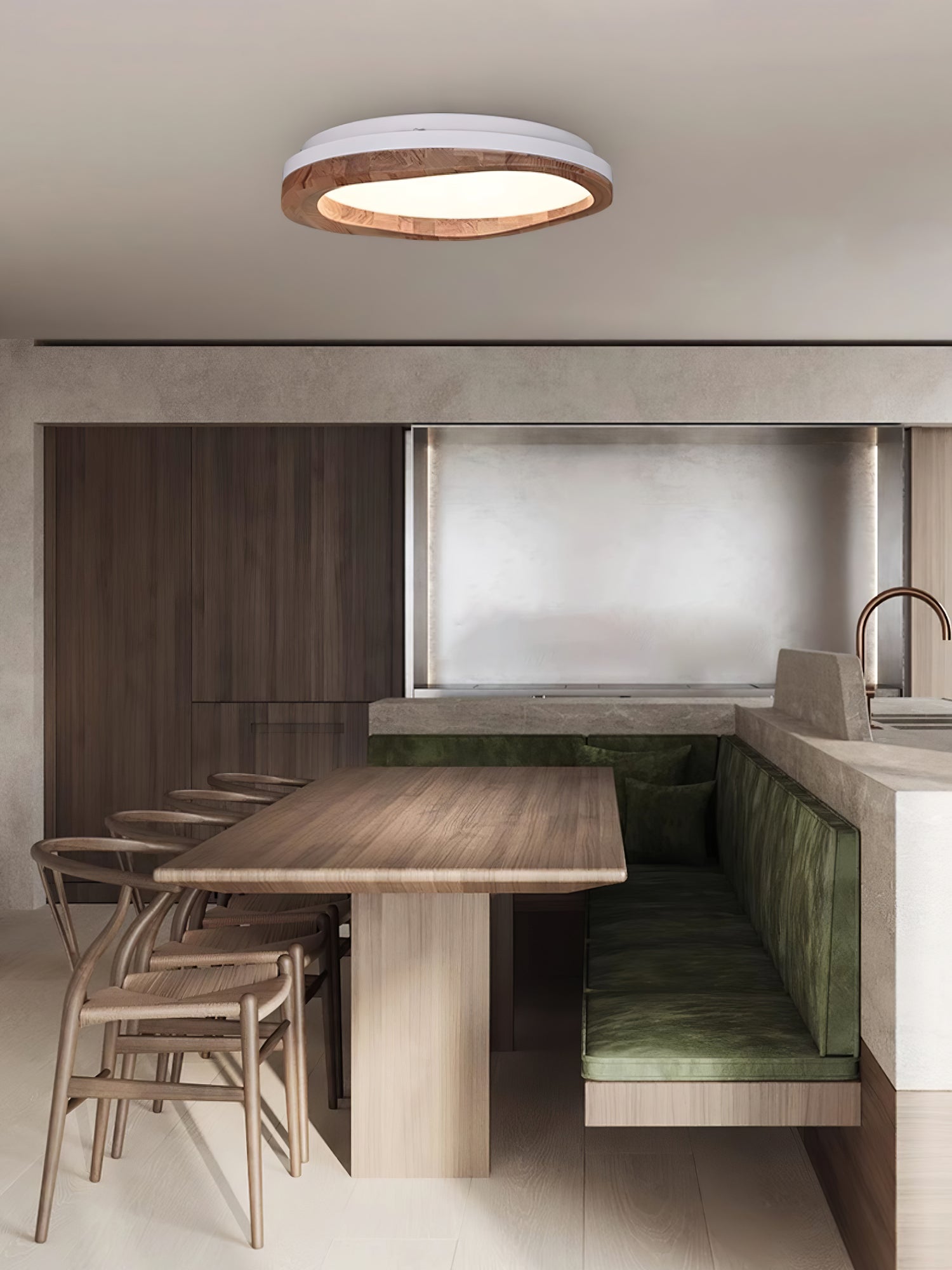 Timber Round Wood Ceiling Lamp - Lumpaz