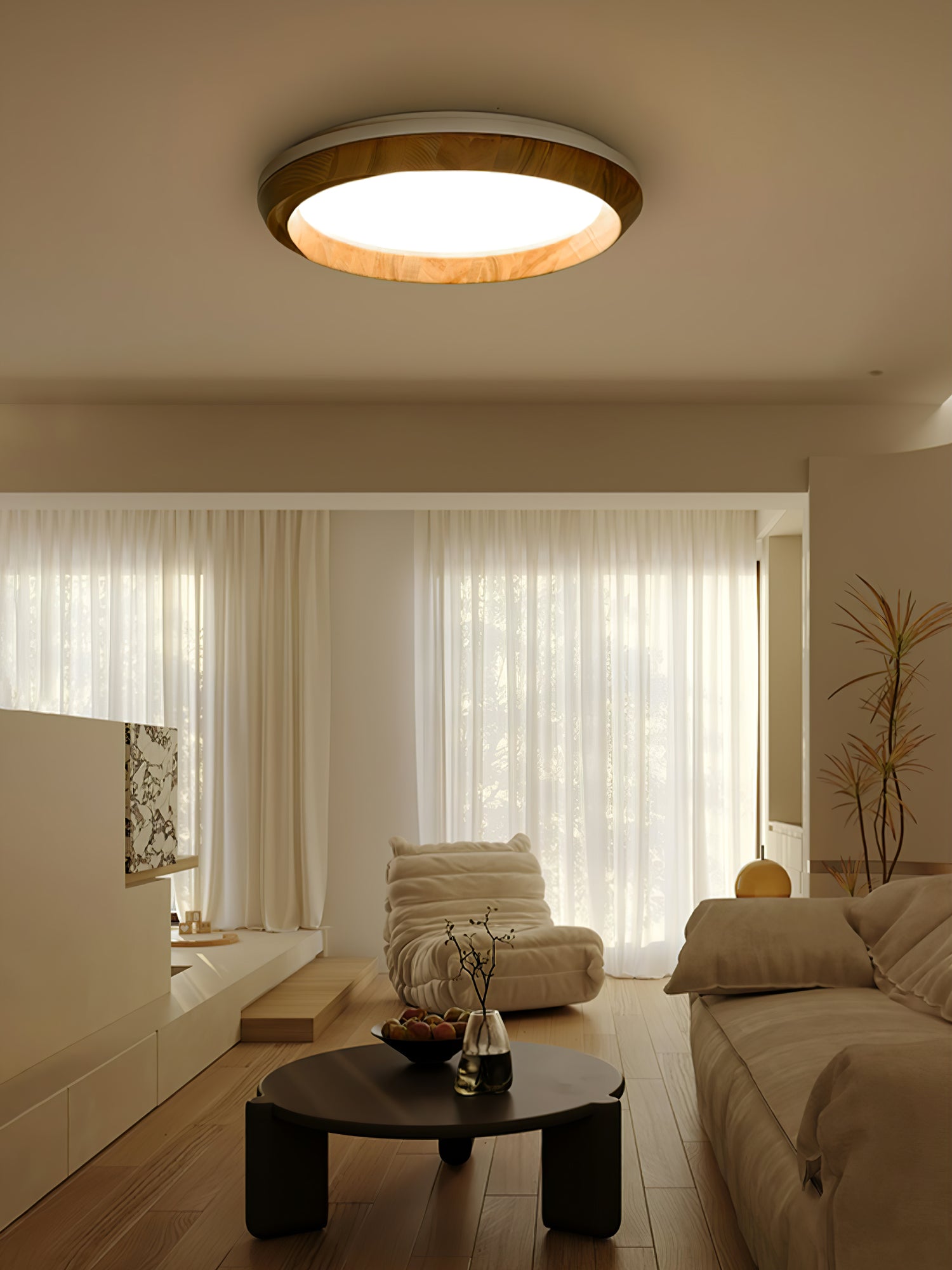 Ripple Wood Ceiling Light - Lumpaz
