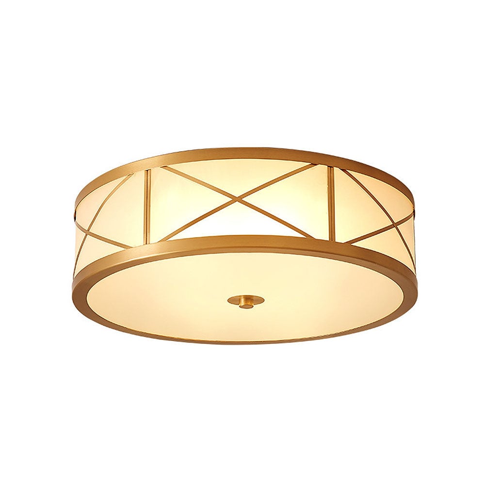 Antique Geometry Glass Drum Ceiling Light - Lumpaz