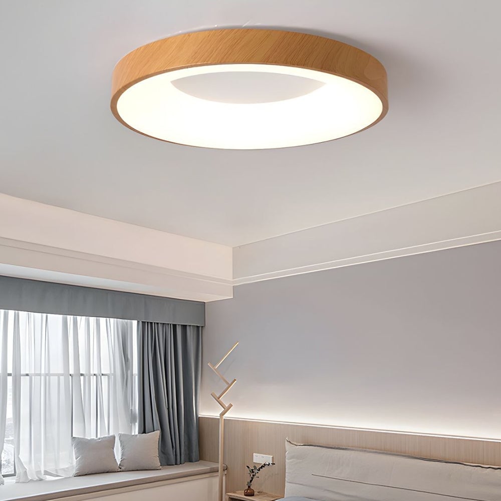 Natural Wood Round LED Ceiling Light - Lumpaz