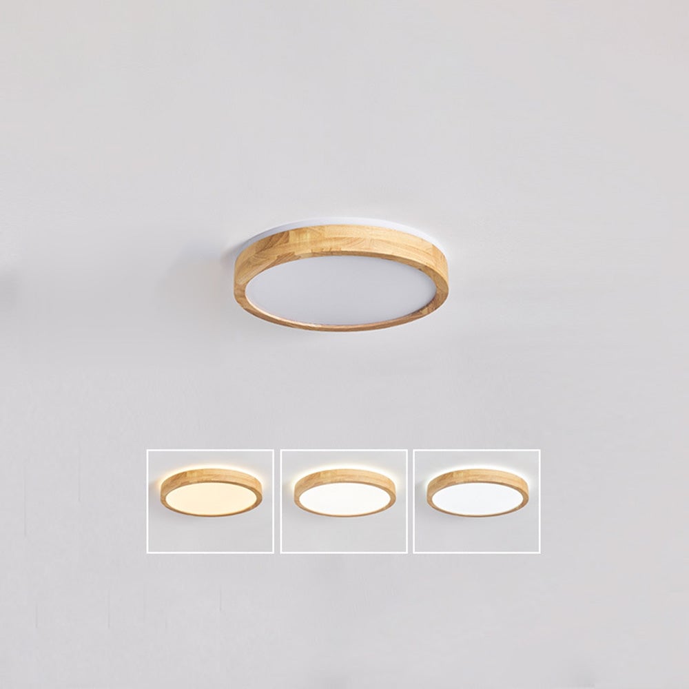 Natural Wood LED Round Ceiling Light - Lumpaz