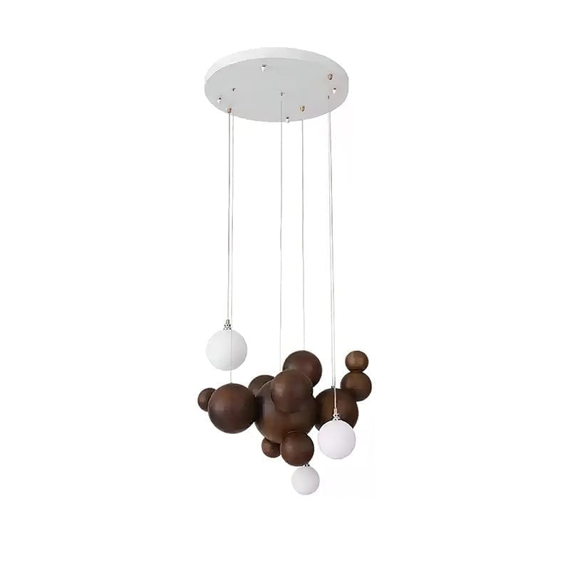 Bubble Wood Balls Chandelier - Lumpaz
