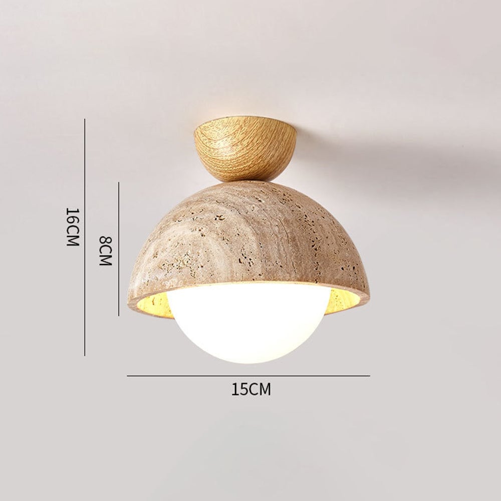 Retro Stone Industrial Yellow Ceiling Light - Lumpaz