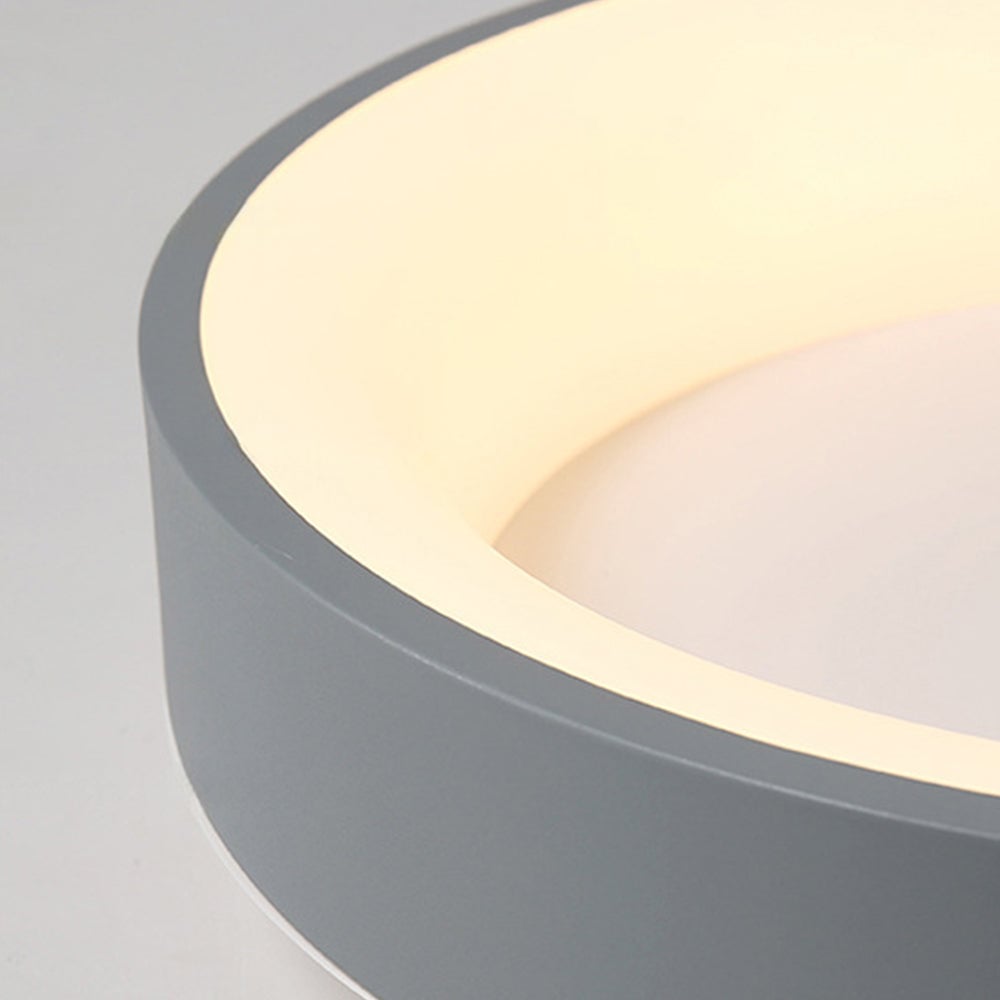 Scandinavian Grey Round LED Ceiling Light - Lumpaz