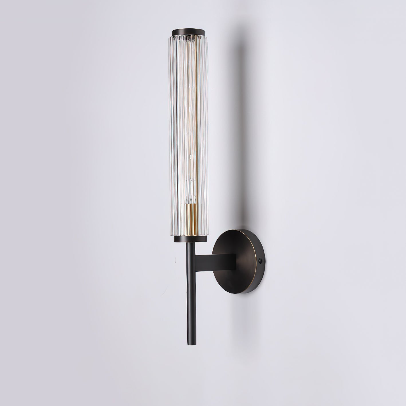 Glass Linear Brass Wall Light - Lumpaz