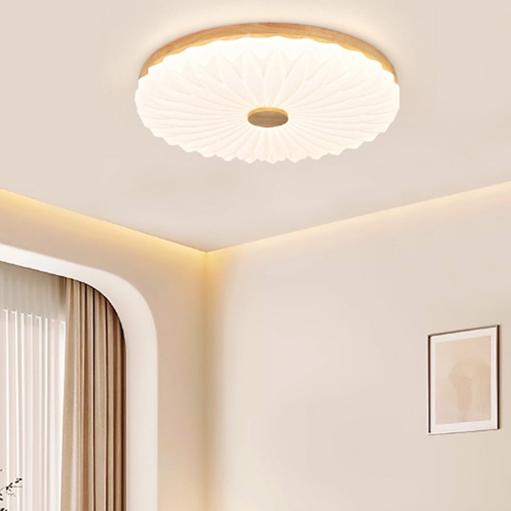 Vintage White Round LED Ceiling Light - Lumpaz