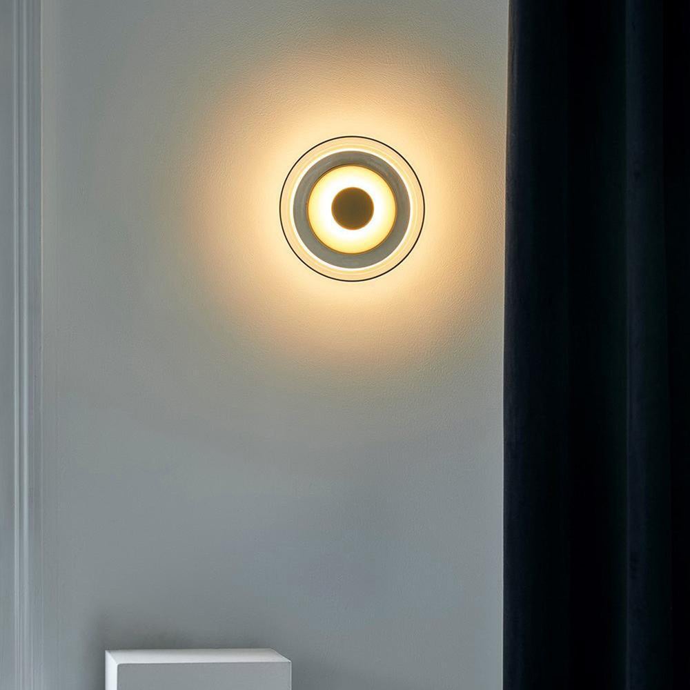 Modern Clear Round LED Glass Wall Sconce - Lumpaz