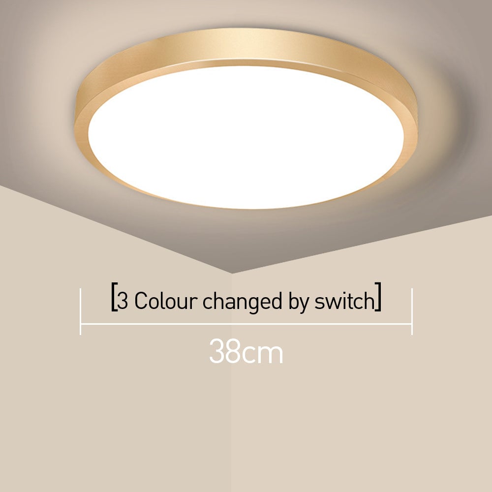 Gold Vintage Round Flush Mount Ceiling Light - Lumpaz
