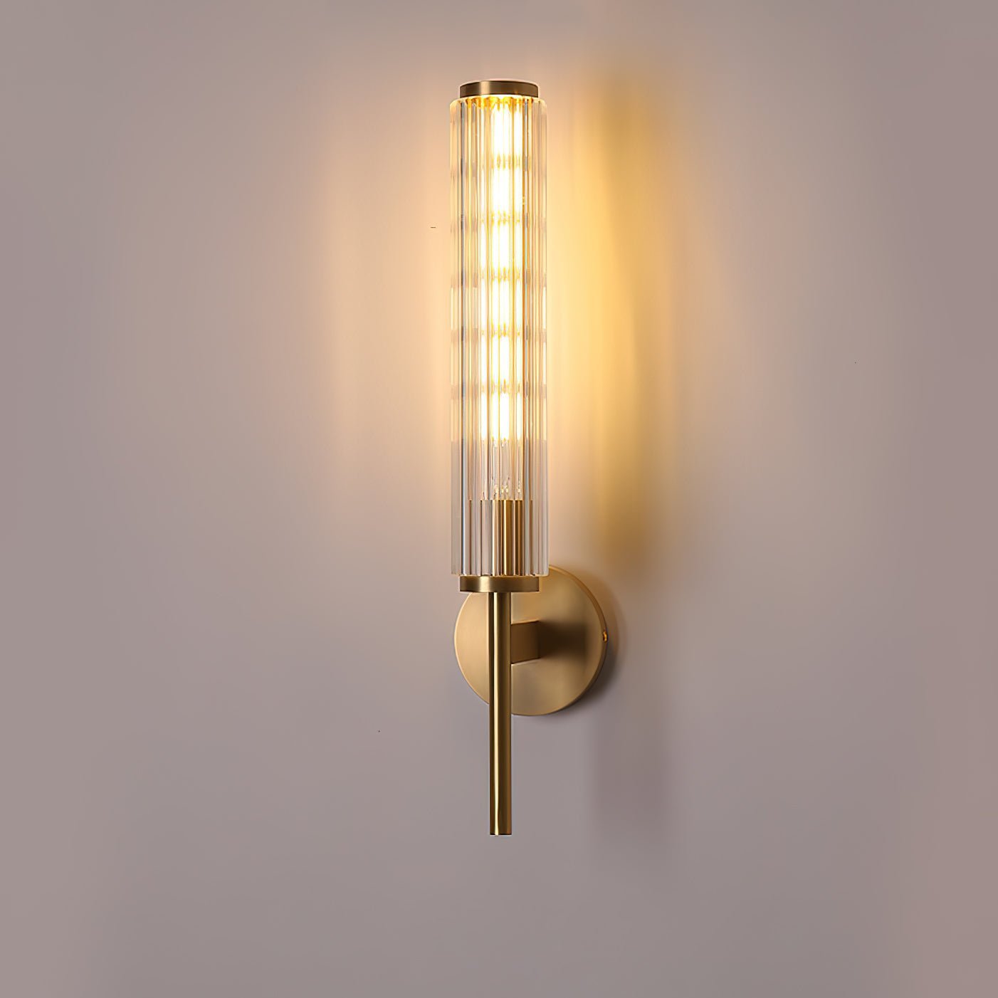 Glass Linear Brass Wall Light - Lumpaz