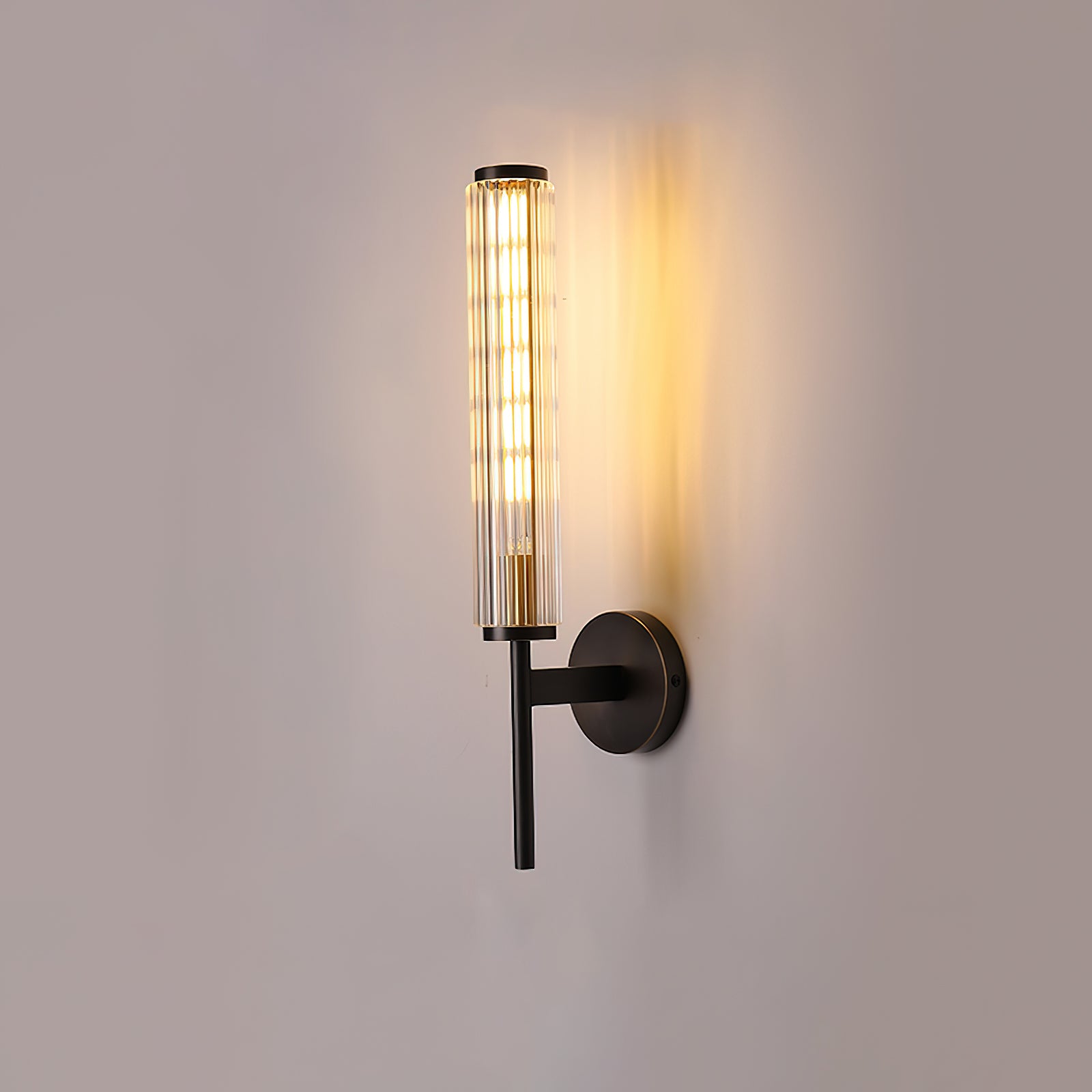 Glass Linear Brass Wall Light - Lumpaz