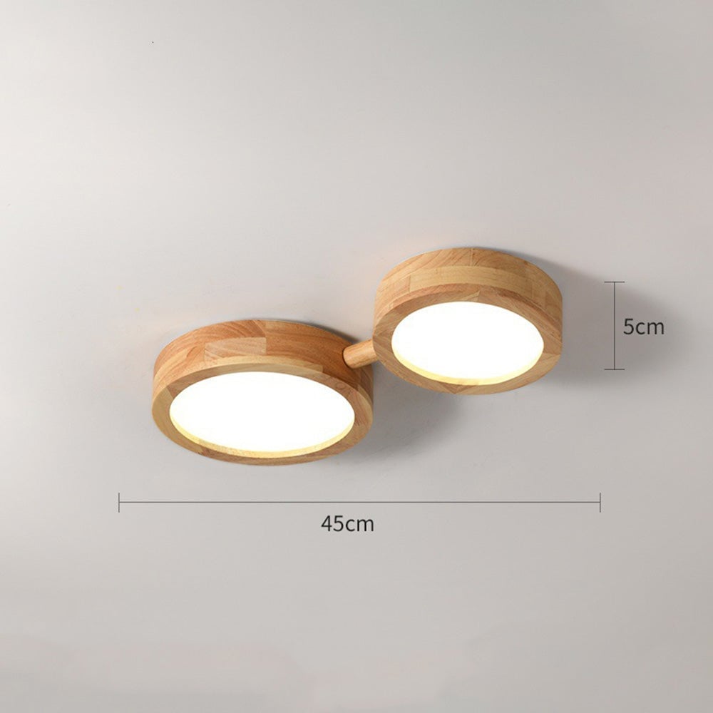 Multi-Heads Wood Retro LED Ceiling Light - Lumpaz
