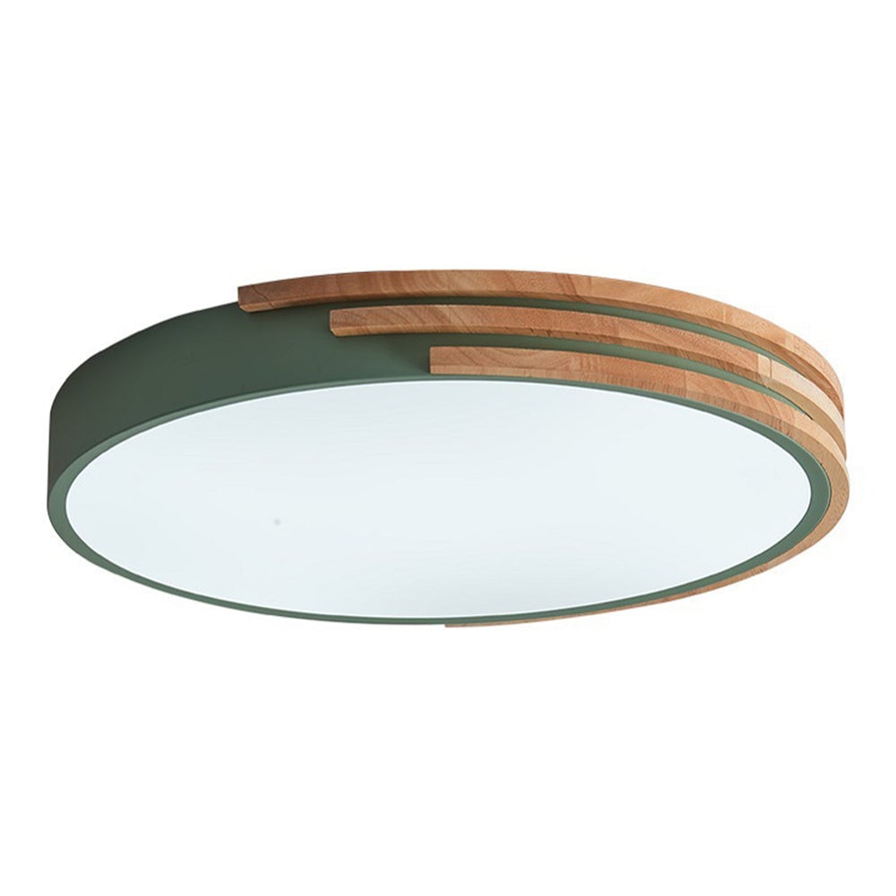 Round LED Dimmable Wood Ceiling Lamp - Lumpaz