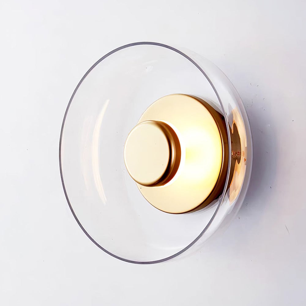 Modern Clear Round LED Glass Wall Sconce - Lumpaz
