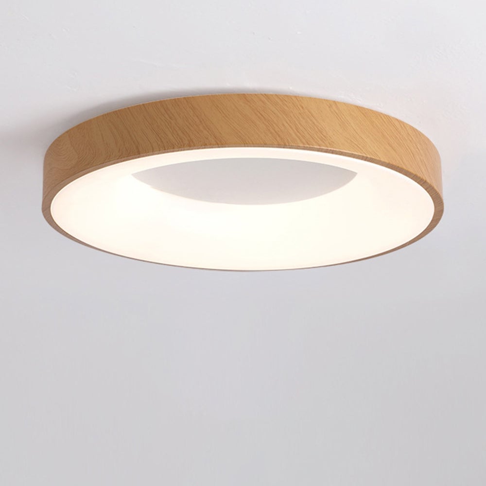 Natural Wood Round LED Ceiling Light - Lumpaz