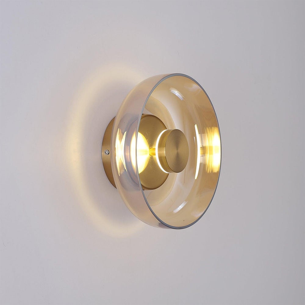 Modern Clear Round LED Glass Wall Sconce - Lumpaz
