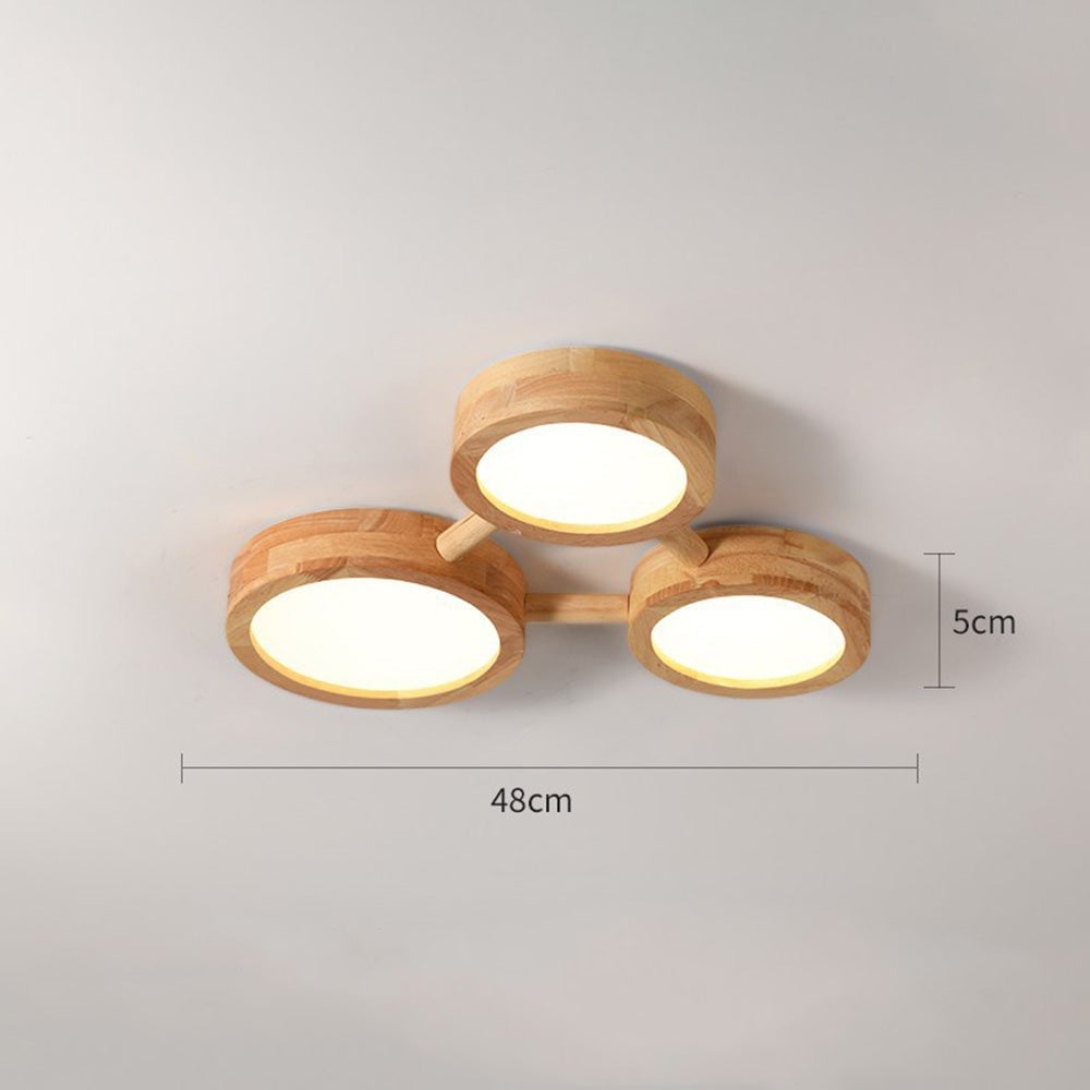 Multi-Heads Wood Retro LED Ceiling Light - Lumpaz