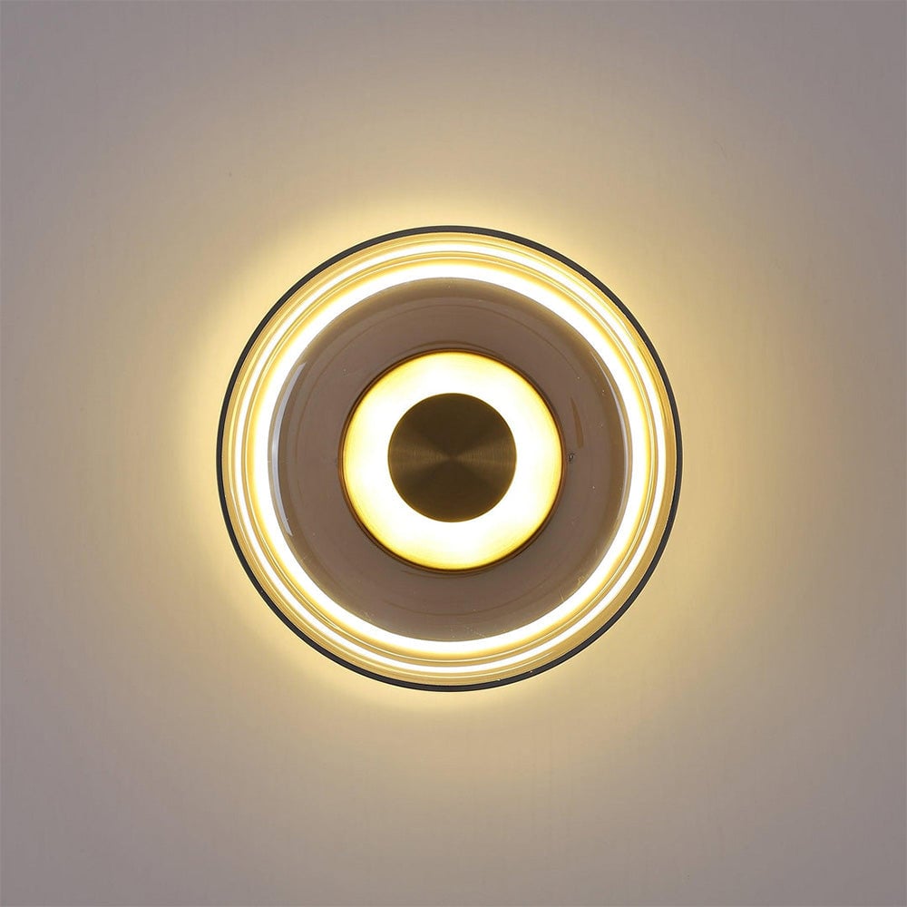 Modern Clear Round LED Glass Wall Sconce - Lumpaz