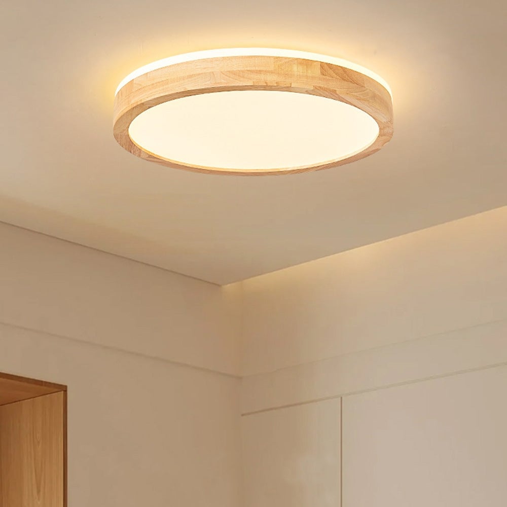Natural Wood LED Round Ceiling Light - Lumpaz