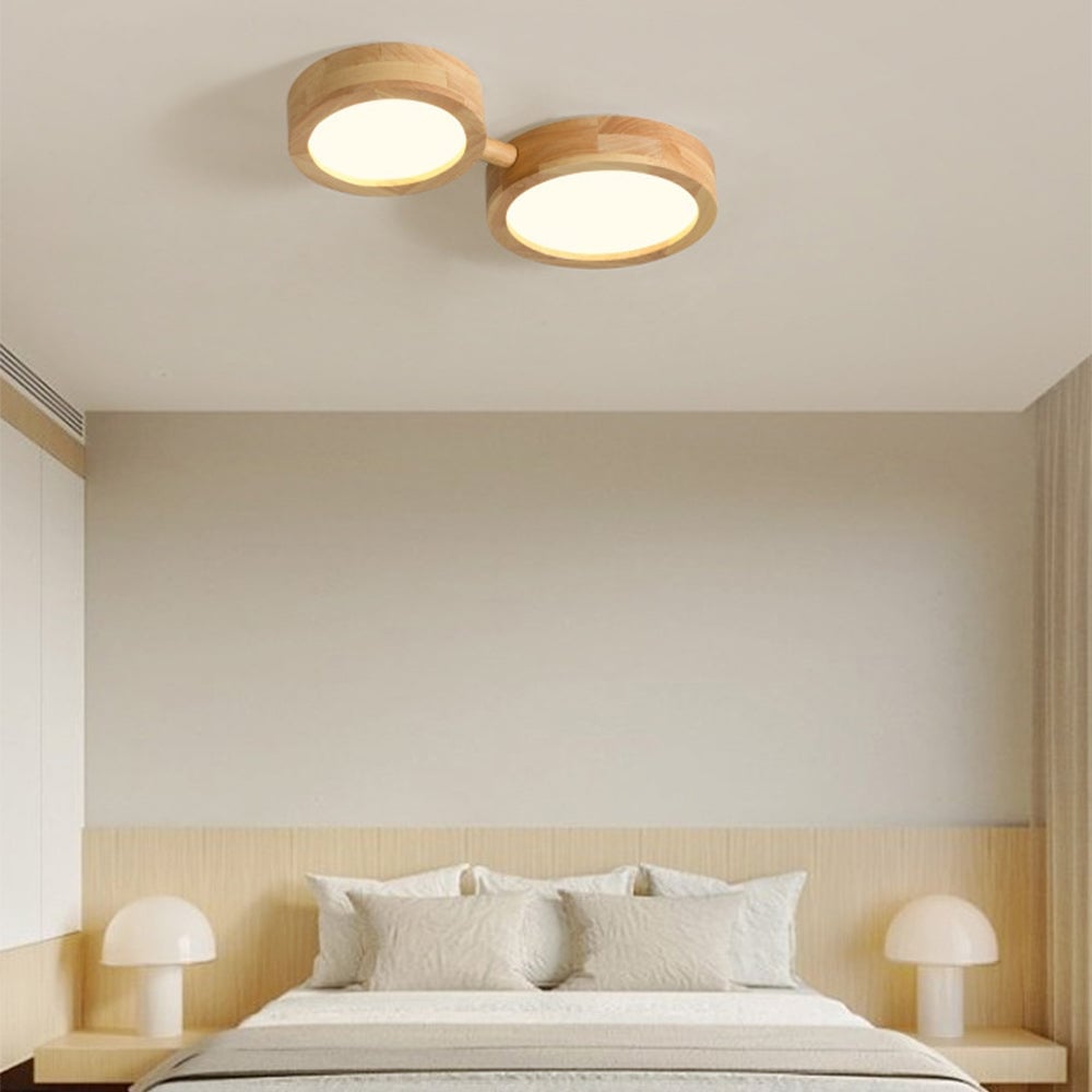 Multi-Heads Wood Retro LED Ceiling Light - Lumpaz