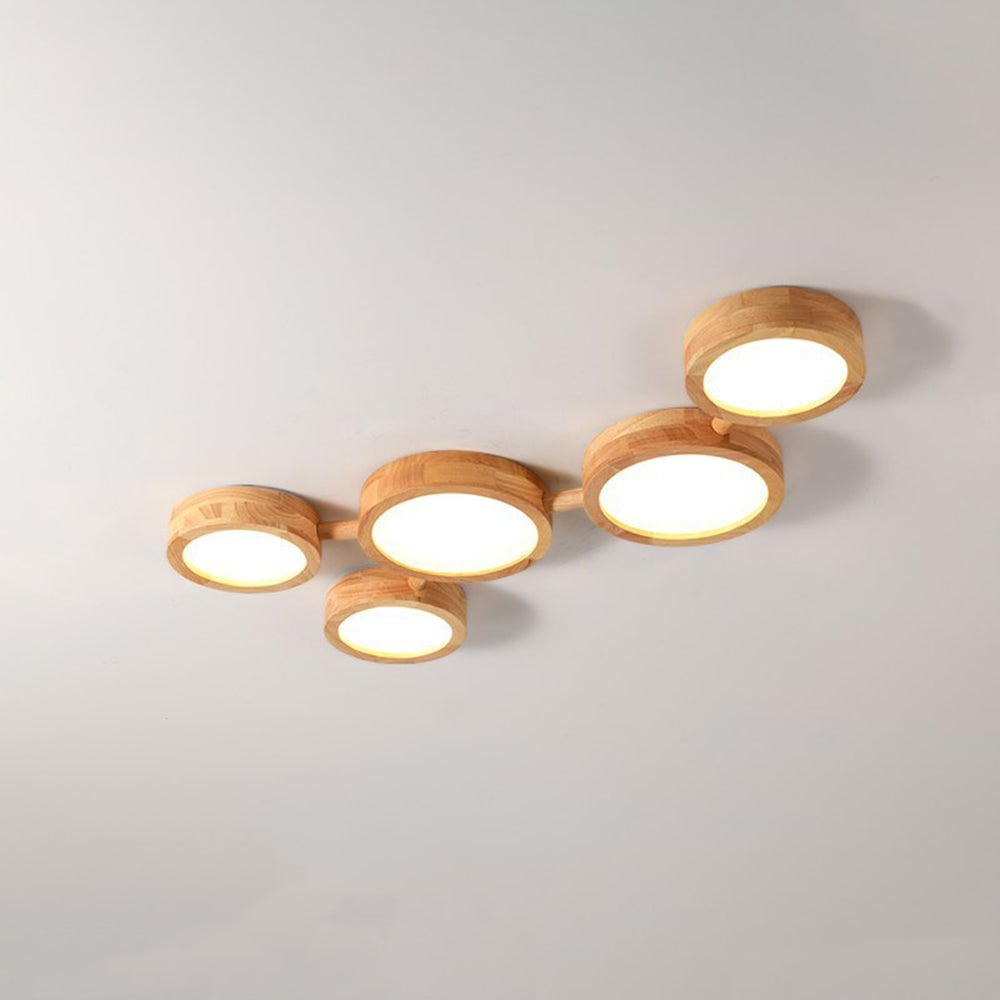 Multi-Heads Wood Retro LED Ceiling Light - Lumpaz