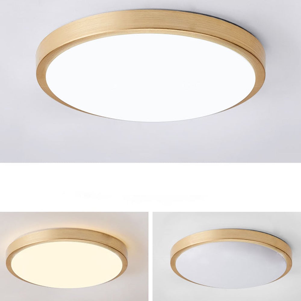 Gold Vintage Round Flush Mount Ceiling Light - Lumpaz