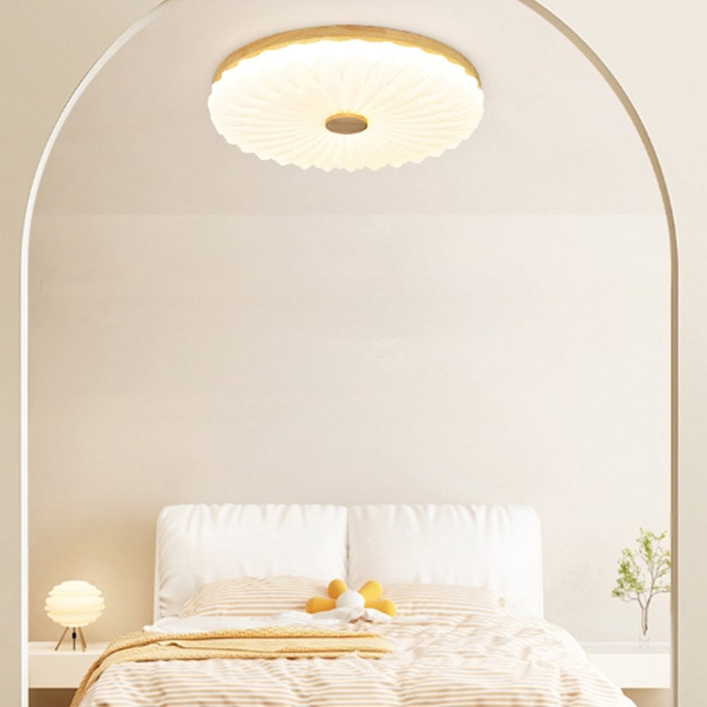 Vintage White Round LED Ceiling Light - Lumpaz